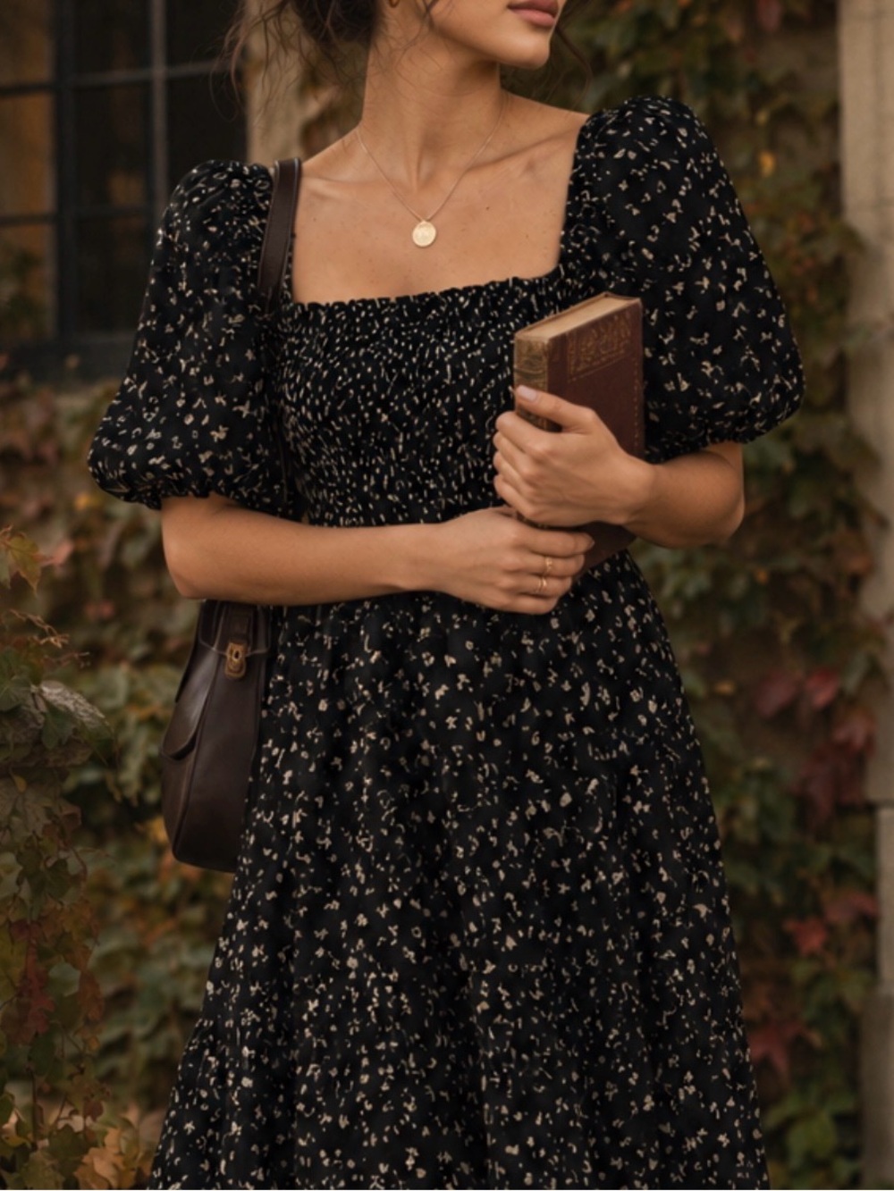 Angie Black Polka Dot Maxi Dress